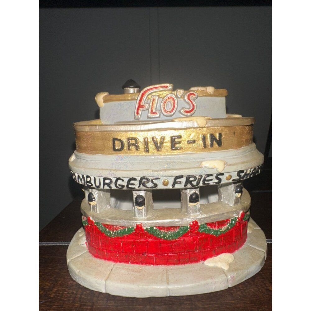 RARE California Creations Ceramic Christmas Village “Flos Drive-In”